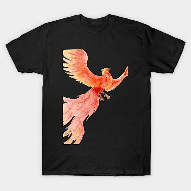 Rising from the Ashes- Phoenix Bright Red T-Shirt by EarthSoul